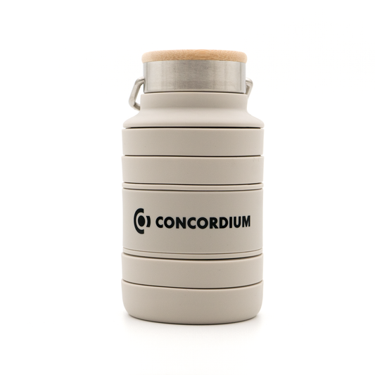 Concordium Expandable Silicone Water Bottle with Wooden Cap